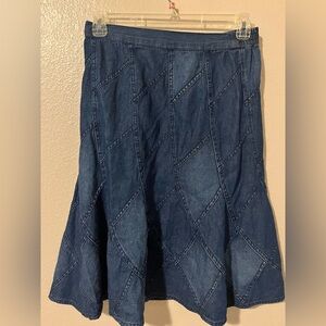 American Vintage Denim Midi Patchwork Skirt